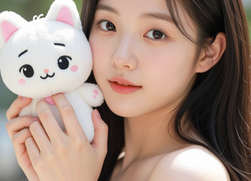 인형과 함께하는 소녀