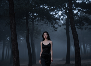 안개 속의 검은 드레스