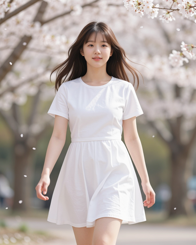 꽃잎 날리는 공원