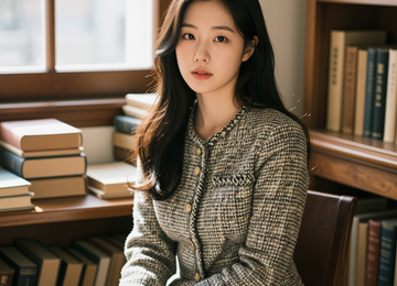 빈티지 도서관의 클래식 룩