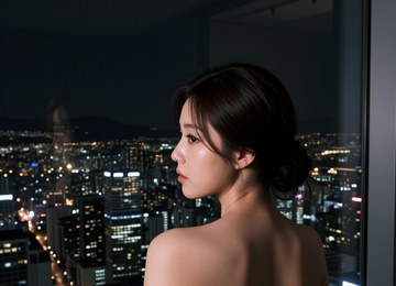 야경을 바라보는 뒷모습