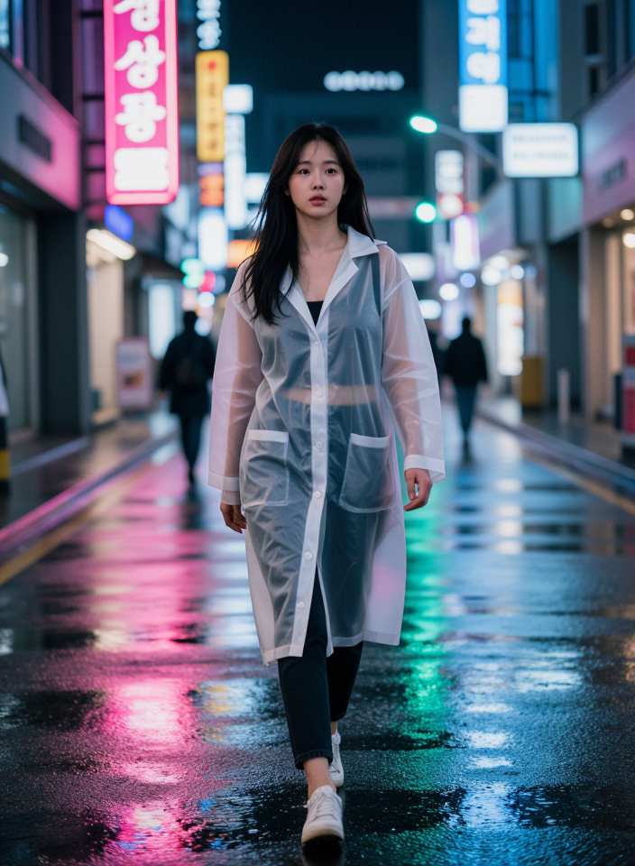 네온 빛 아래의 산책