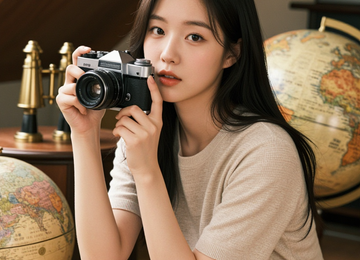 필름 카메라와 소녀