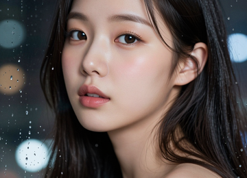 비 오는 창가의 시선