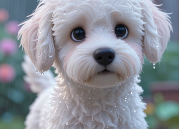 비 맞은 몽글몽글이