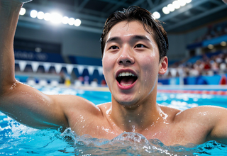 [아시안게임] 김영범 선수, 남자 자유형 50m 수영 아시아 신기록 경신하며 금메달!
