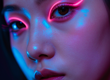 네온 빛의 미래적 눈매