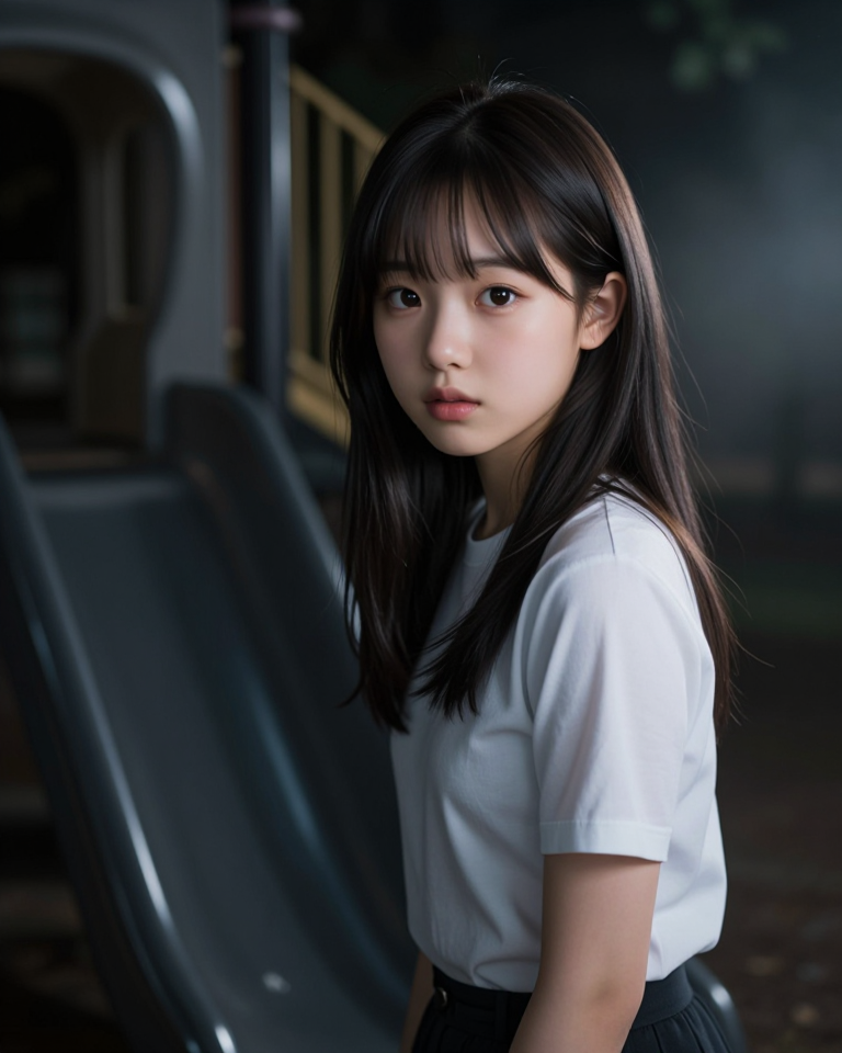 미끄럼틀 아래의 시선