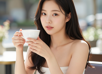 정원 카페에서의 휴식