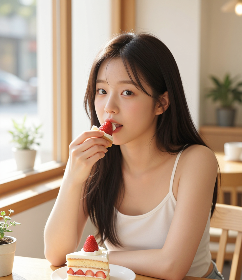딸기 케이크와 오후