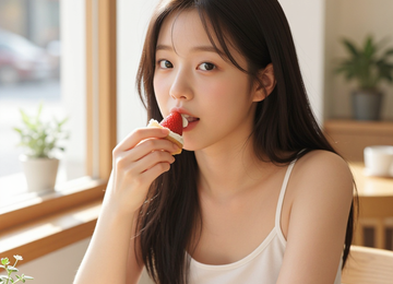 딸기 케이크와 오후