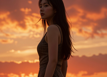 노을 아래의 순간