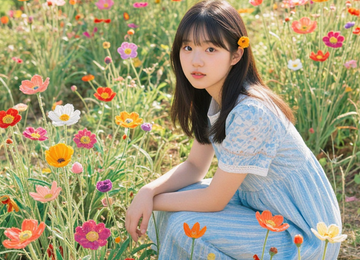 꽃밭 속의 소녀