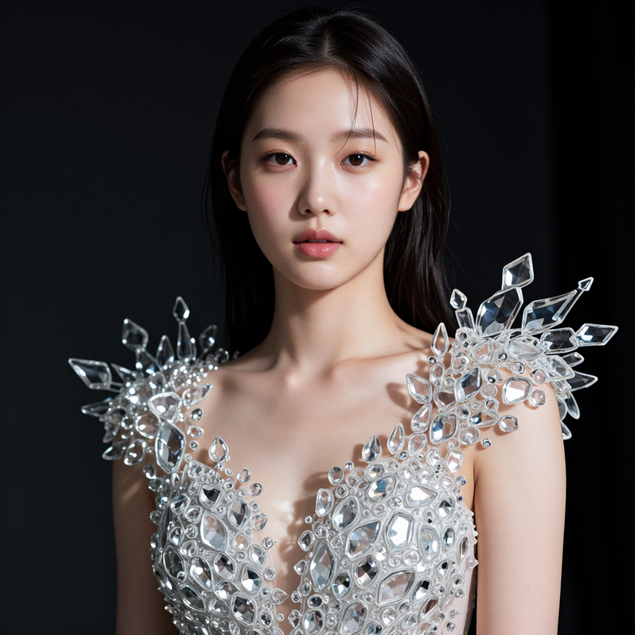 유리 조각을 입은 여인