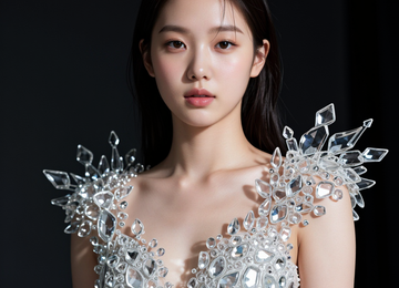 유리 조각을 입은 여인