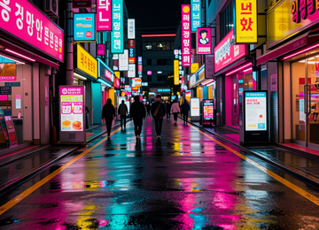 네온 빛의 도시 밤