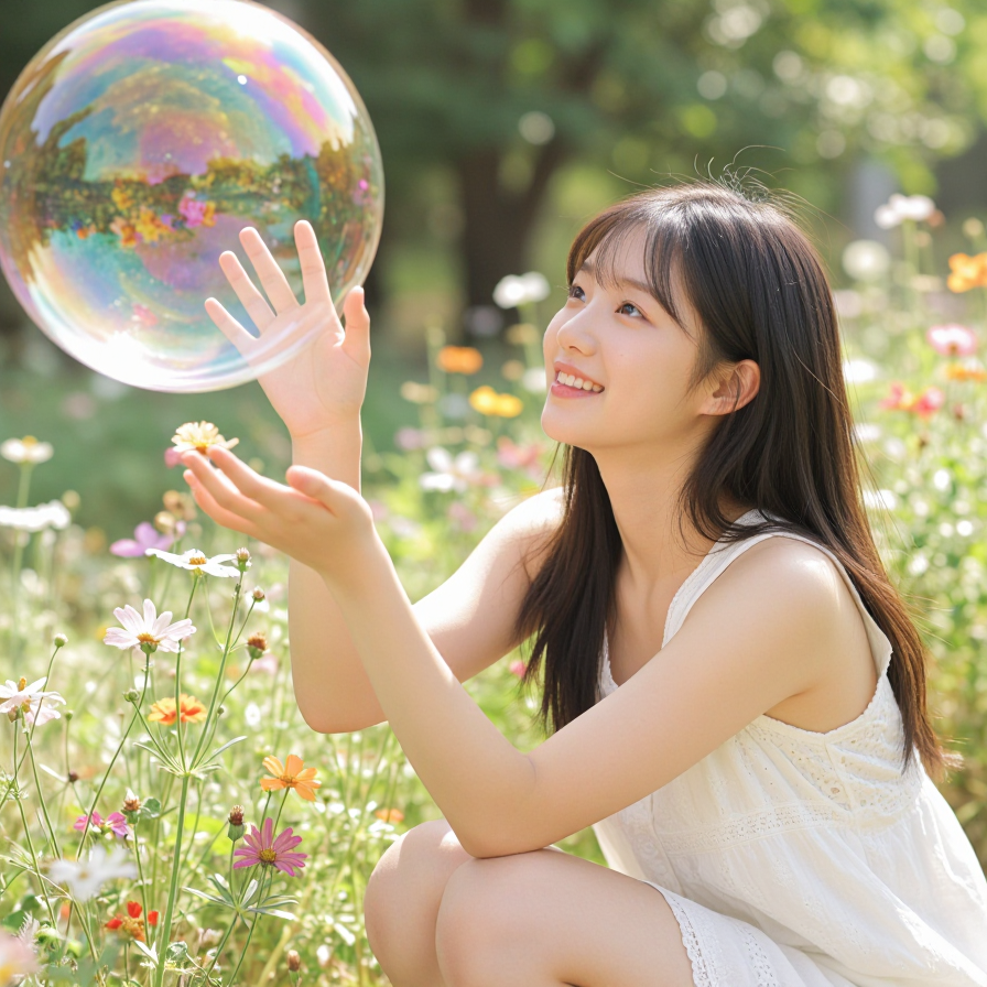 비눗방울과 소녀