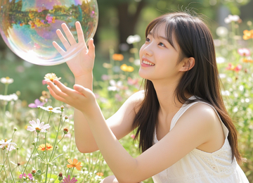비눗방울과 소녀