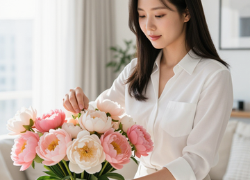 꽃과 함께하는 아침