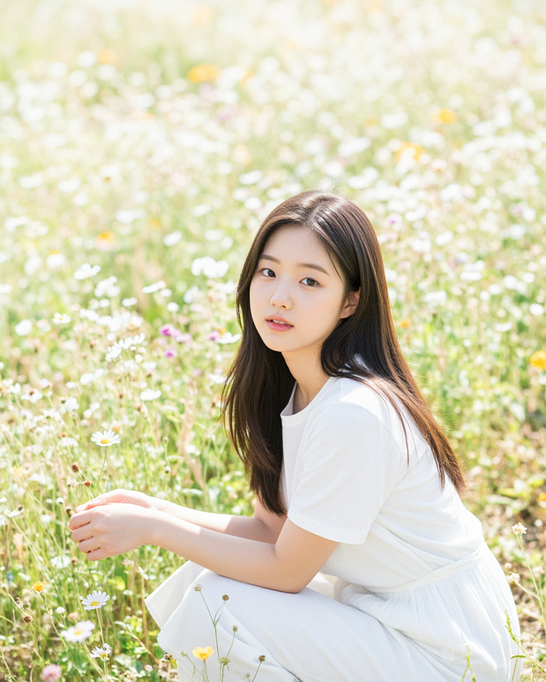 꽃밭 속의 소녀