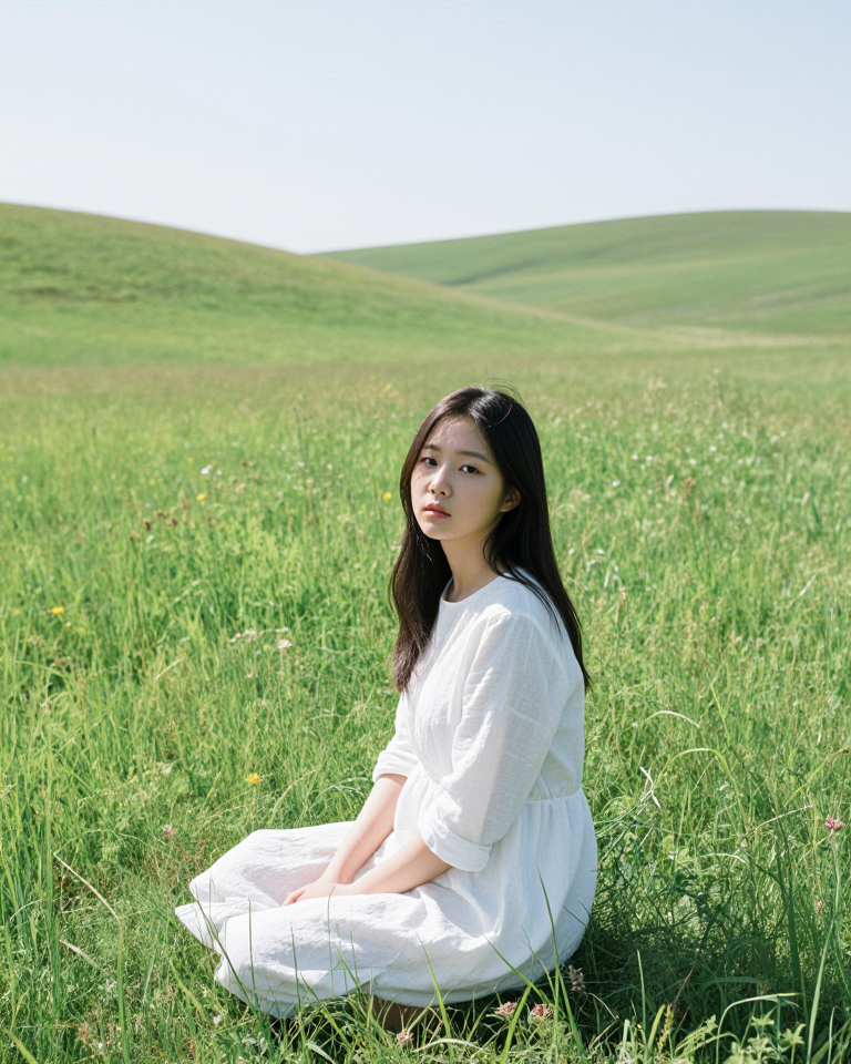 초원 위의 소녀