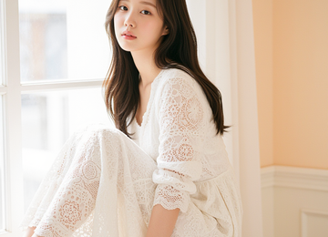 레이스 드레스와 오후의 햇살
