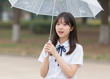 구름 우산을 든 소녀
