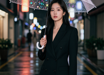 비로 만든 우산