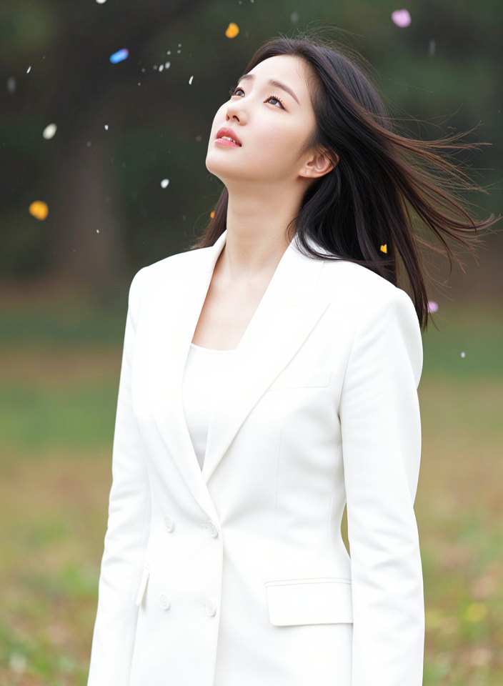 꽃잎 비를 맞는 순간
