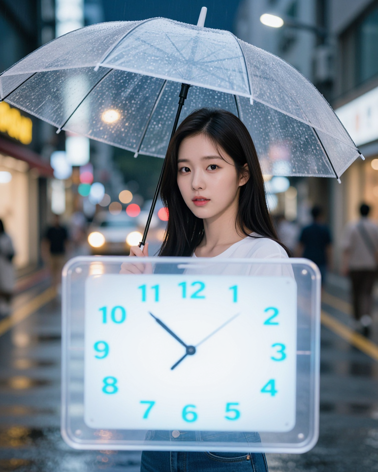 비 오는 밤의 시계