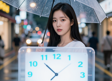 비 오는 밤의 시계