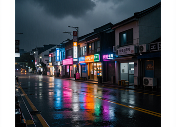 비 내리는 네온 거리