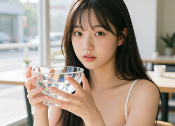세련된 디자인의 액세서리를 착용한 모델