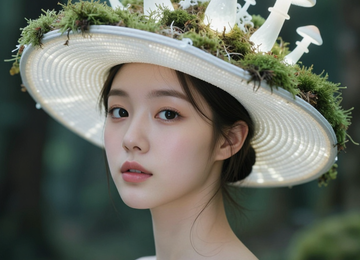버섯 모자를 쓴 그녀