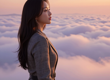 라벤더 구름의 노을