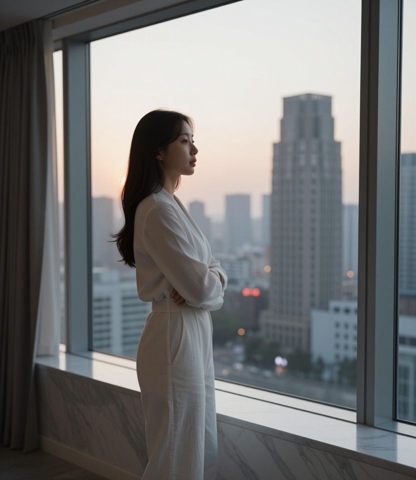 호텔의 아침 햇살