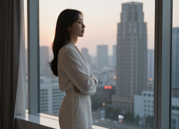 호텔의 아침 햇살