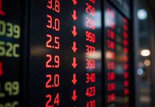 코스피(KOSPI), 6,186.08포인트로 198.16포인트 하락하며 개장