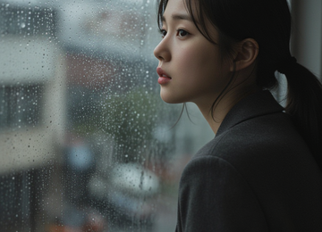 비 오는 창가에서의 생각