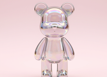 투명한 유리 곰 인형