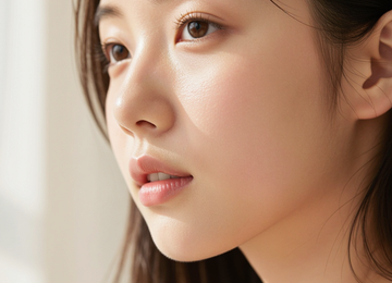아침 햇살 아래 피부