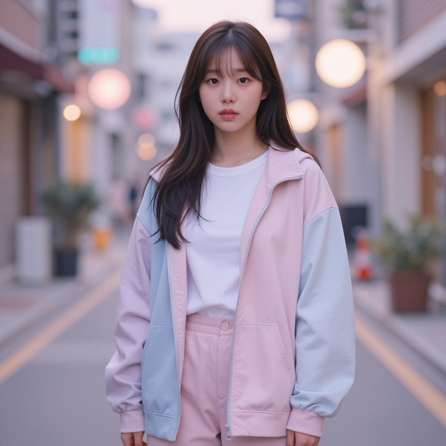 몽환적인 도시의 여인