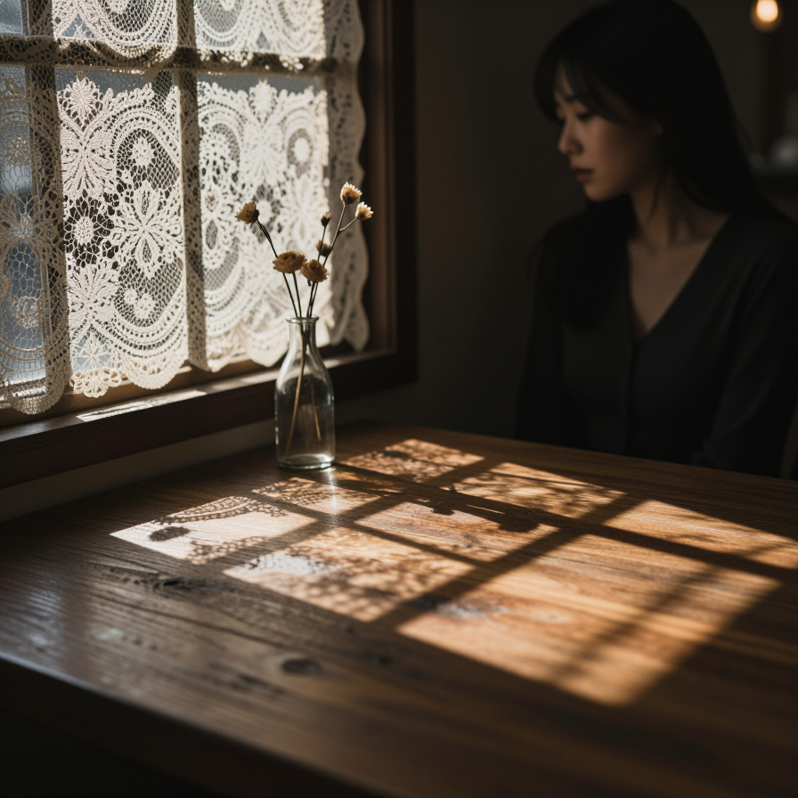 카페 구석의 그림자