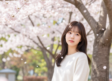 벚꽃 아래 소녀