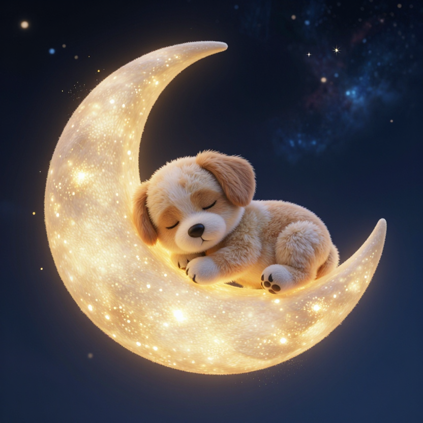 별빛 아래 강아지