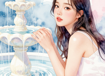 우유 분수 속의 푸들