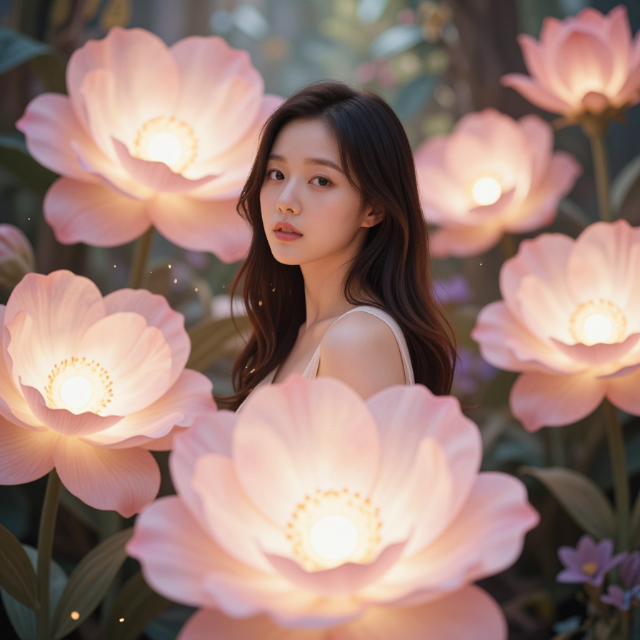 꽃의 정원 속 여인