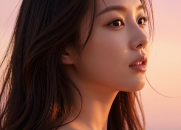 노을빛을 담은 얼굴