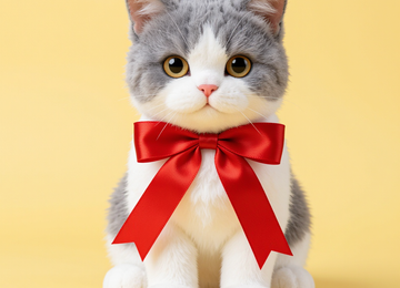 리본 달린 고양이 인형