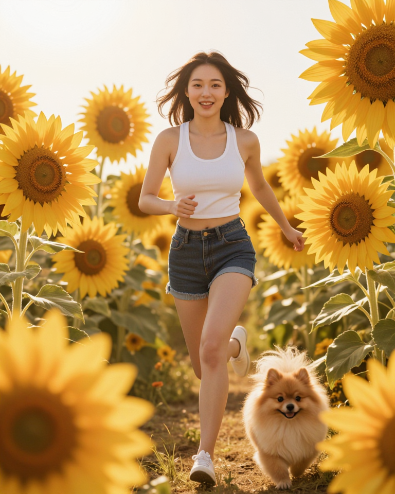 해바라기 들판의 질주